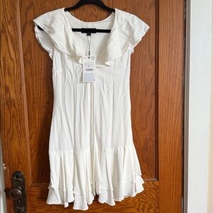 Zara White Ruffled Dress